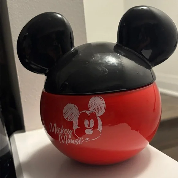 Disney Mickey Mouse Sculpted Ceramic Cookie Jar, Red, Black - Picture 3 of 12